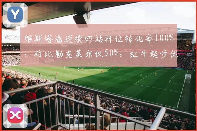 维斯塔潘连续四站杆位转化率100%,对比勒克莱尔仅50%,红牛起步优势碾压法拉利